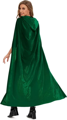 Vista 3 de Raven - Capa para mujer, capa con capucha para mujer, capa roja de Caperuca, Capa morada con capucha, capa de cosplay de cuervo, capa morada