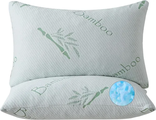 Vista 11 de Juego de 1 almohada de espuma viscoelástica triturada, almohada de espuma viscoelástica transpirable con cremallera para dormir, 1 paquete, almohada