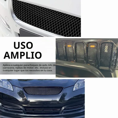 Vista 7 de 1 PC Malla de Diamante Automotriz, Rollo de Malla de Parrilla Multifuncional de Aleación de Aluminio, 39.37" x 12.99" Pulgadas Malla de Salida