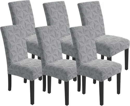 Vista 62 de YEMYHOM Funda elástica para silla con respaldo de 1 pieza con diseño jacquard más reciente, funda para silla con respaldo antideslizante, protector