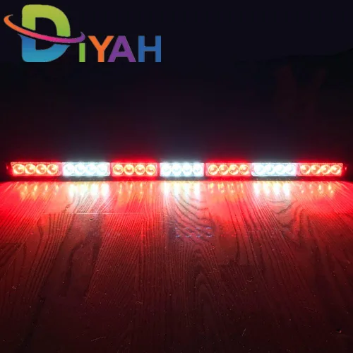 Vista 10 de DIYAH 28 LED 31.5 "Advertencia de emergencia Tráfico Advisor Vehículo Barra de luz estroboscópica (ámbar/blanco)