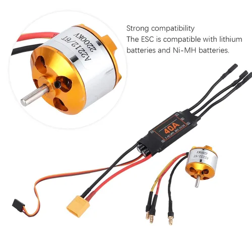 Vista 8 de RC sin escobillas ESCToys RC Motor ESC Set 2212 KV2200 Motor 40A sin escobillas ESC Science Kits 40A Esc Controlador de velocidad sin escobillas 15A