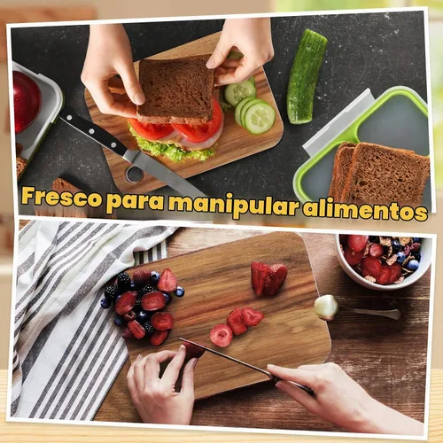 Vista 5 de Vesici - Tabla de cortar pequeña de madera de acacia para mesa de cocina de Navidad (12 unidades)