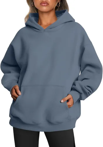 Vista 30 de Trendy Queen Sudaderas con capucha de gran tamaño para mujer, sudaderas de felpa para mujer, suéteres de moda de otoño, suéteres de invierno Lunares