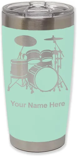Vista 35 de LaserGram Vaso aislado al vacío de 20 onzas, juego de batería, grabado personalizado incluido (negro)