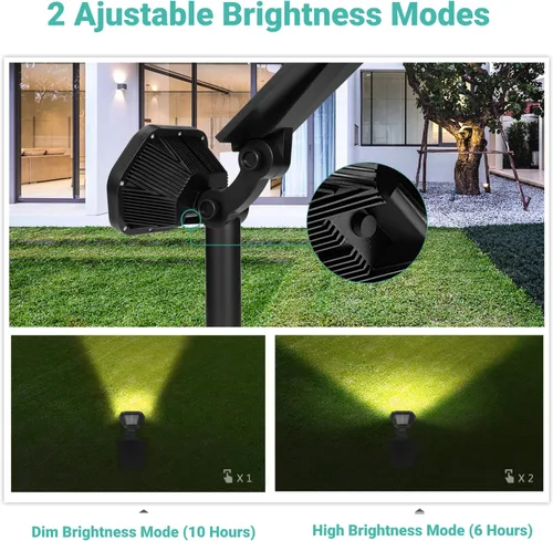 Vista 3 de Nekteck luces solares para exteriores, 10 focos LED de paisaje que funcionan con energía solar, luces de pared 2 en 1, inalámbricas, ajustables, luz