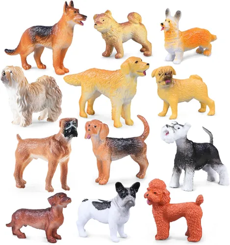 Vista 7 de SIENON Juego de 12 piezas de figuras de animales de granja, mini juguetes de plástico realistas para niños, juego educativo de animales de granja