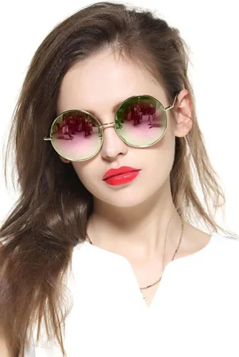 Vista 2 de GEELOOK Round Sunglasses for Women Men Classic Oversized Circle Mirrored Hippie Hipster Polarized Sunglasses Metal Frame
