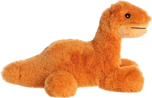 Vista 3 de Aurora® - Adorable Mini Flopsie™ brontosaurio de peluche - Animal de peluche, facilidad para jugar, compañero eterno - Naranja, 8 pulgadas
