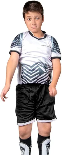 Vista 4 de PAIRFORMANCE Camisetas de fútbol para niños, uniforme de entrenamiento de equipo deportivo de 6 a 12 años, conjunto de camisetas y pantalones cortos