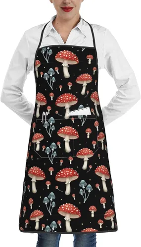 Vista 21 de Delantales de cocina divertidos para hombre, mujer, marido, esposa, cocina, restaurante, pintura, jardinería, parrilla, Navidad