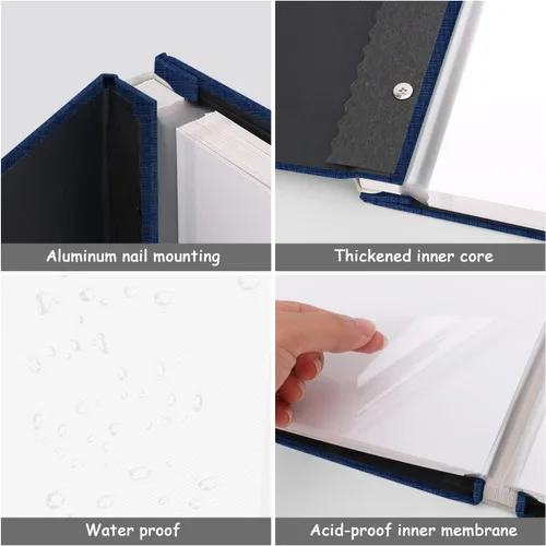 Vista 6 de Zesthouse Álbum de fotos autoadhesivas, 60 páginas, álbumes de recortes magnéticos con página adhesiva, álbum de fotos con capacidad para 8 x 10, 5