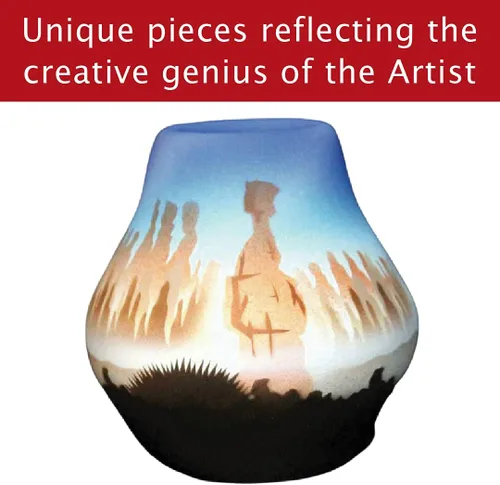 Vista 5 de Authentic Cedar Mesa Pottery - Indian Hand Painted Bryce Canyon Mini Pot
