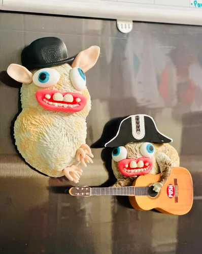 Vista 3 de Sub roedores malditos con sonido impresión 3D imanes de nevera Spongmonkey nostalgia retro divertido