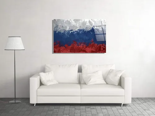 Vista 2 de Genericc Regalo de lujo de vidrio templado de arte de pared con impresión de país de bandera rusa