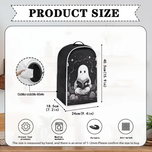 Vista 6 de TODIYADDU Funda negra para licuadora de fantasma, portátil, compatible con la mayoría de los electrodomésticos de cocina, a prueba de polvo, cocina