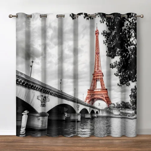Vista 38 de Jekeno Cortinas opacas con palmeras oceánicas, playa, cielo, sol, decoración de paisaje marino para dormitorio, sala de estar, cortinas de ventana