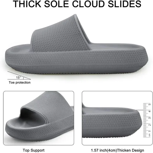Vista 5 de Sandalias Cloud para mujeres y hombres,Sandalias de baño con almohadilla,Zapatos de plataforma de suela gruesa antideslizante EVA