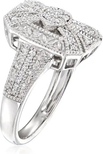Vista 3 de Ross-Simons Anillo de diamante en espiral de 0,50 quilates en plata de ley, Diamante, diamante