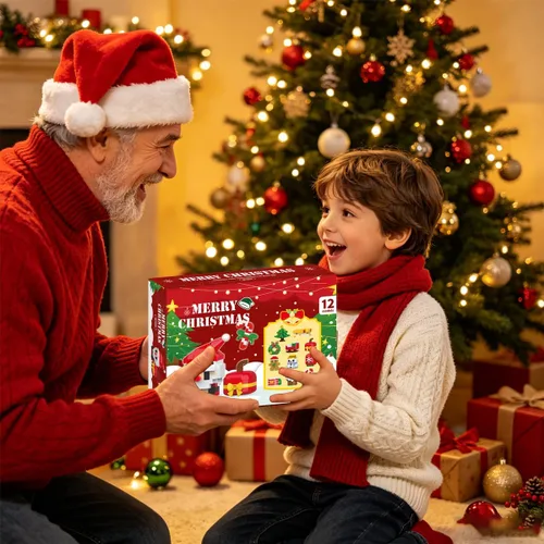 Vista 3 de Calendario de Adviento de Navidad 2026, juegos de construcción compatibles con Lego Navidad, 12 paquetes de modelos de Navidad, kit de microbloques