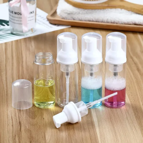 Vista 6 de Paquete de 35 botellas de bomba de espuma de 2 onzas, botellas de viaje transparentes recargables de 0.1 fl oz para jabón de manos, champú