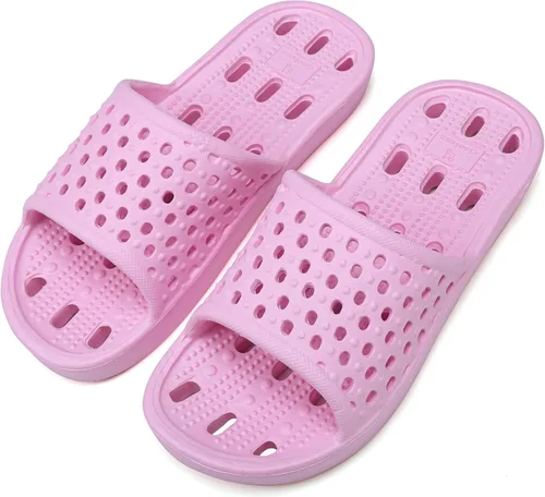 Vista 10 de clootess - Zapatos de ducha deslizantes para hombres y mujeres, sandalias de baño con agujeros, sandalias para piscina, gimnasio, dormitorio