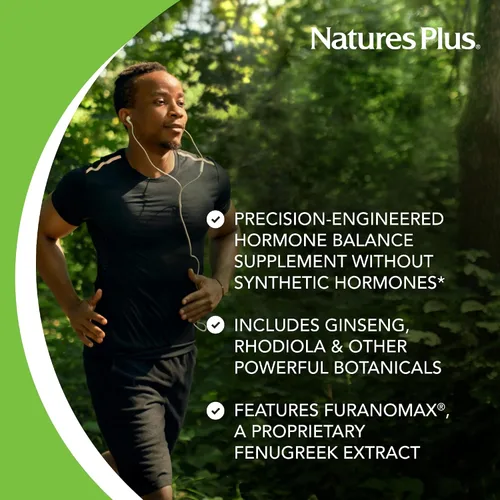 Vista 4 de NaturesPlus T Male - 60 cápsulas vegetarianas - Promueve la ganancia muscular y la resistencia, potenciador del estado de ánimo, sin gluten, 30