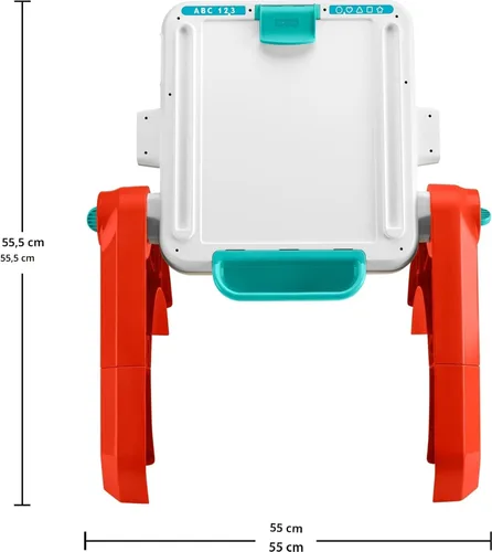 Vista 6 de Fisher-Price Juguete para bebés y niños pequeños, mesa de actividades 4 en 1 y caballete de arte con música educativa para mayores de 6 meses