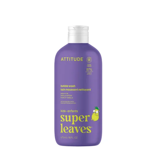 Vista 15 de ATTITUDE Bubble Wash para niños, champú para el cabello y jabón corporal, verificado por EWG, a base de plantas y minerales, vegano, arándano, 16