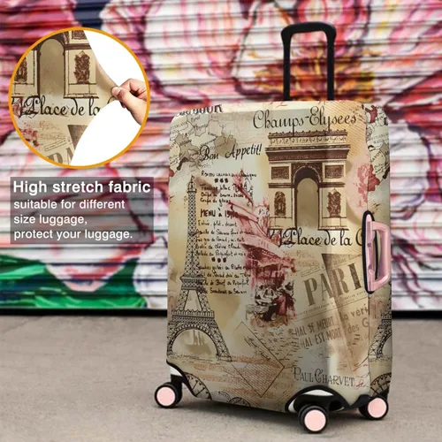 Vista 4 de France Paris Tower - Funda protectora para equipaje, diseño de torre Eiffef, funda elástica para maleta de 18242832 pulgadas, Funda para equipaje-12
