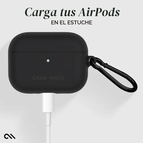 Vista 3 de Case-Mate Funda Tough AirPods Pro 3 con mosquetón negro, color negro