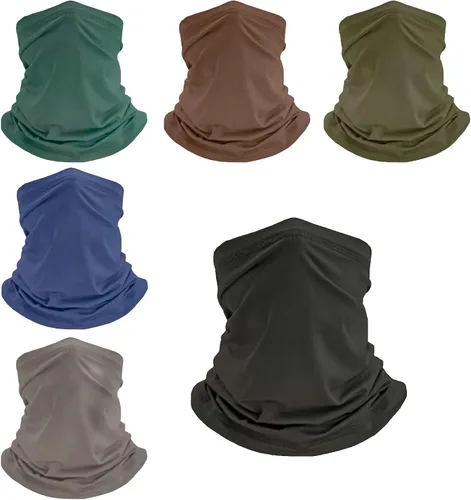 Vista 19 de Paquete de polainas para el cuello, máscara facial UV, pasamontañas, pasamontañas, bufanda mágica, diadema para la cabeza para mujeres y hombres