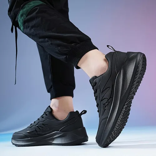 Vista 7 de Zapatos deportivos para hombre, zapatos deportivos de moda para otoño, para hombre, parte inferior plana, gruesa, antideslizante, con cordones
