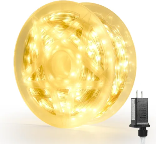 Vista 10 de Luces de Navidad de 262 pies, 800 luces LED para exteriores, alambre transparente para árbol de Navidad con 8 modos impermeables, tira de luces