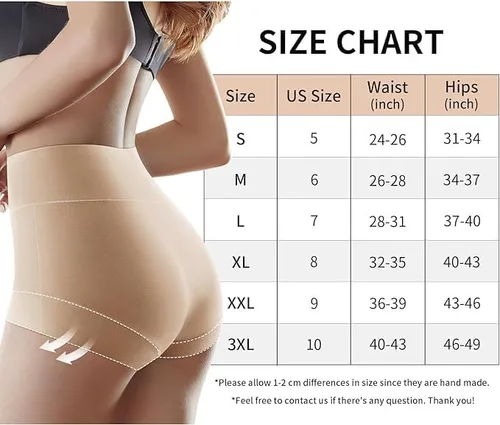 Vista 6 de EVEFIT - Ropa interior de algodón para mujer, de cintura alta, cobertura completa, paquete de 4 unidades (talla regular y grande)