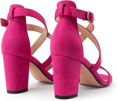 Vista 5 de JOY IN LOVE Sandalias de tacón bajo con correa de tobillo de 3 pulgadas para mujer