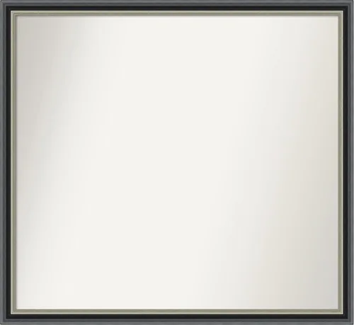Vista 201 de Amanti Art Espejo de baño negro para sobre el fregadero, 23 x 23 pulgadas, espejo cuadrado negro Ashton, marco de madera tradicional mediano, se