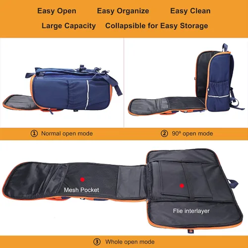 Vista 4 de AO ALI VICTORY Mochila infantil para niños, bolsas de escuela primaria, grandes, para jardín de infantes, preescolar, mochilas espaciales, Naranja