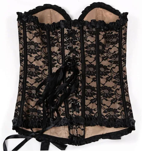 Vista 3 de ZHAIMA Parte superior de corsé de encaje para mujer, conjuntos de lencería floral de talla grande