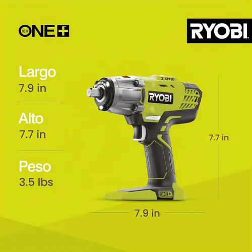Vista 8 de Ryobi R18IW3-0 18V ONE+ Llave de impacto inalámbrica de 3 velocidades