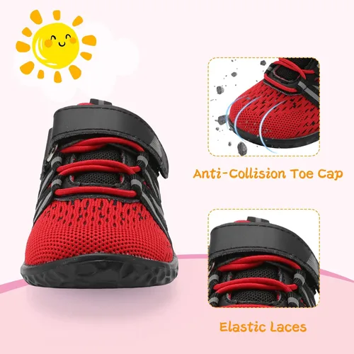 Vista 7 de BARERUN Zapatos deportivos para bebés y niños pequeños, suela antideslizante suave, para recién nacidos, primeros pasos, transpirables, atléticos
