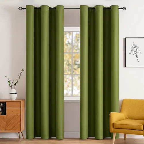 Vista 74 de MIULEE Cortinas opacas para dormitorio o sala de estar, juego de 2 paneles de cortina para ventana con aislamiento térmico y bloqueo de luz