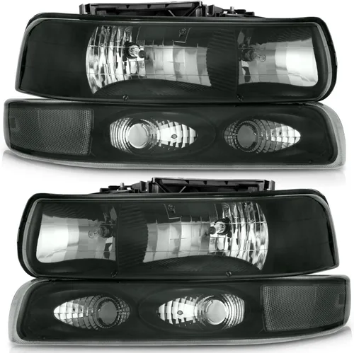 Vista 12 de WEELMOTO Juego de faros delanteros para 99-02 Chevy Silverado 1500 2500; para 01-02 Silverado 1500HD 2500HD 3500HD; para 00-06 Tahoe Suburban 1500