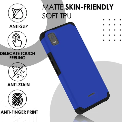Vista 4 de TJS Compatible con Cricket Debut Smart 2022 Funda de teléfono (azul)