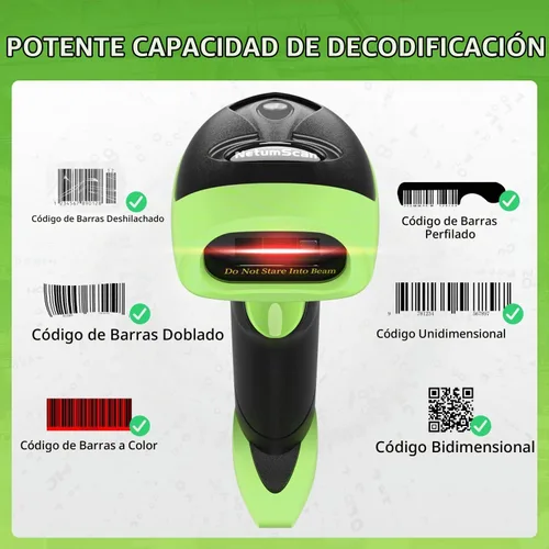 Vista 2 de Lector de escáner de código de barras 2D USB portátil NetumScan