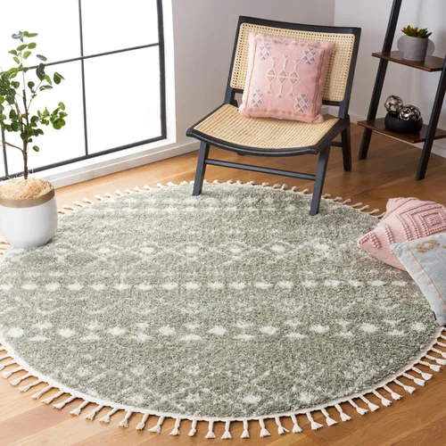 Vista 20 de SAFAVIEH Berber Fringe Shag Collection - Alfombra decorativa de 2 pies 2 pulgadas x 4 pies, color crema y gris oscuro, diseño que no desprende