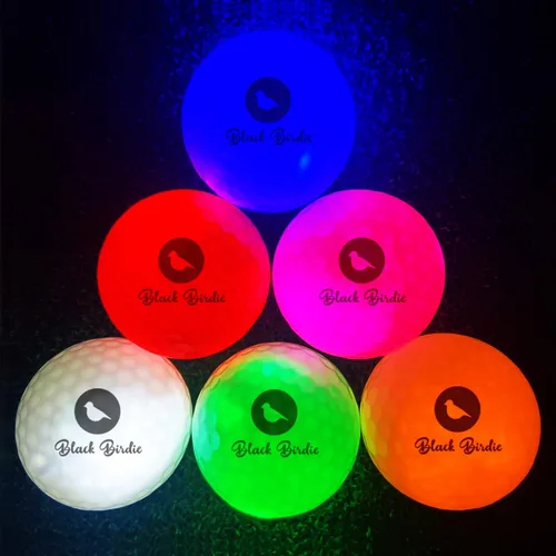 Vista 4 de Blach Birdie Pelotas de golf nocturnas que brillan en la oscuridad se iluminan 10 minutos intermitentes en seis colores para hombres y mujeres