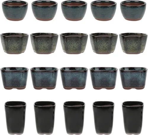 Vista 9 de Maceta Bonsai 8/12/20 piezas Mini macetas esmaltadas suculentas 1.6 pulgadas