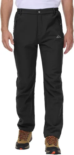 Vista 3 de Rdruko Pantalones de nieve de invierno para hombre, impermeables, aislados, de vellón, para esquí, snowboard