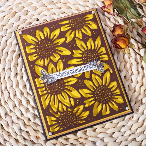 Vista 4 de COMFEELING Troqueles de metal con diseño de girasol para hacer tarjetas, plantilla de marco para manualidades, álbum de fotos, álbum de recortes